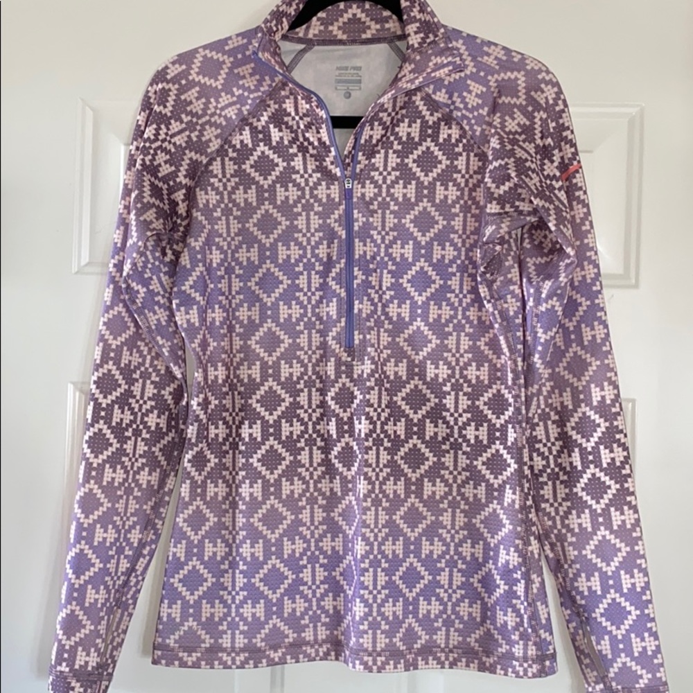 Pretty purple Nike Pro hyperwarm 1/2 zip. Size M